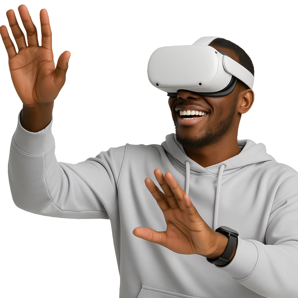 Man in VR headset